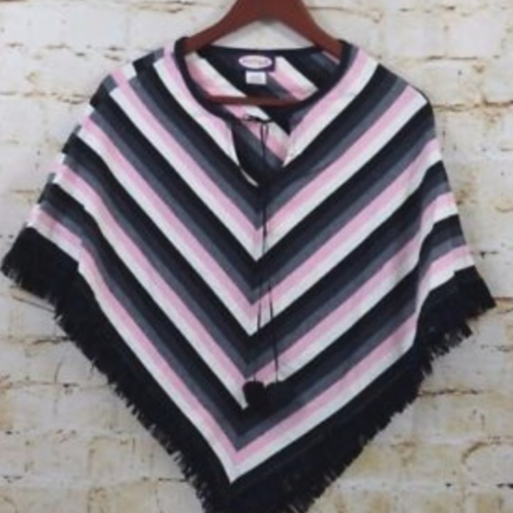 Lot of 2 Girls Striped Poncho